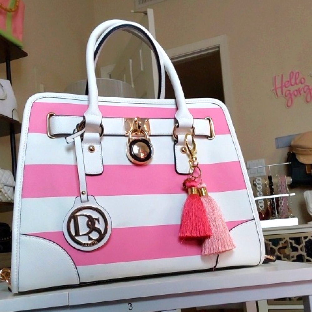 Dasein Pink & White Shoulder Bag
